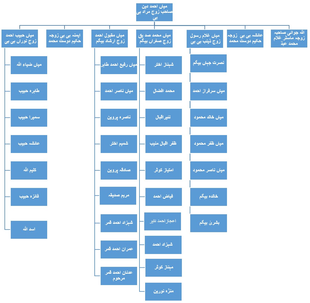 شجرہ نسب میاں احمد دین صاحب مرحوم