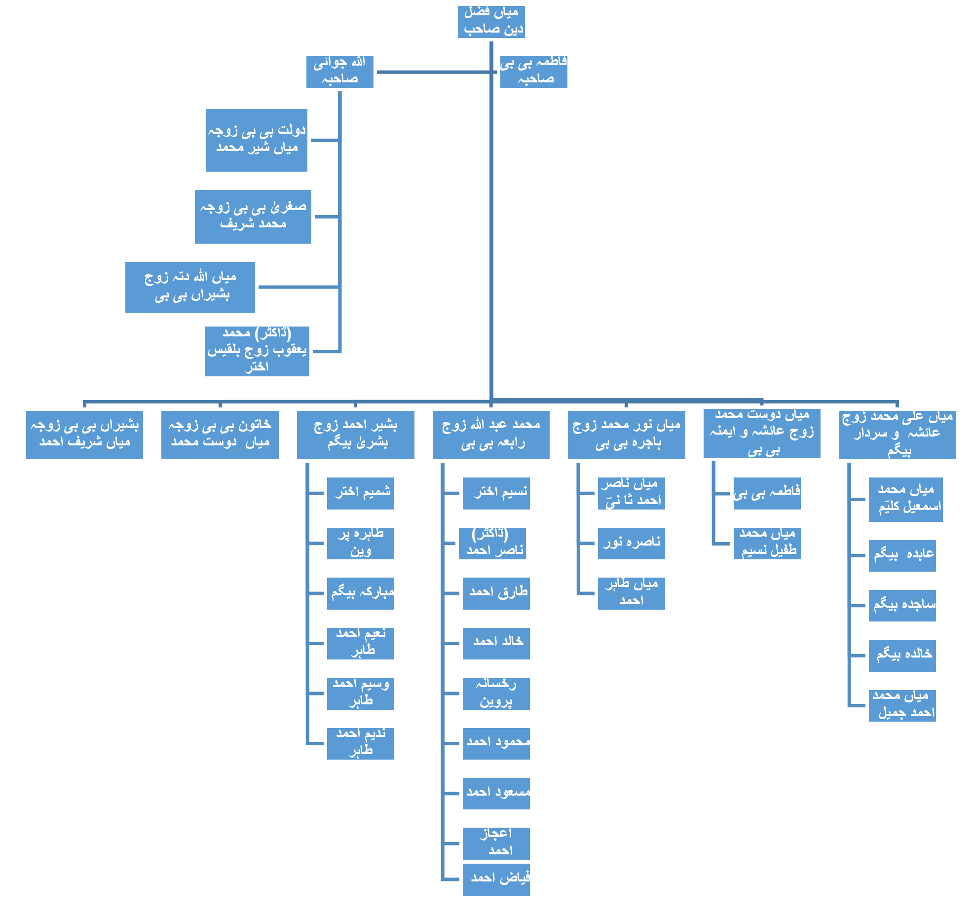 شجرہ نسب میاں فضل دین صاحب
